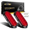 Partsam 2PCS Trailer Truck Boat Bus Red LED 6" Inch Oval Stop Turn Tail Brake Light DOT Certified Marker Lights Sealed Surface Mount 12V Waterproof IP65 Replacement for Trailer RV Trucks 14 71L2c56pzGL