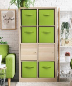 Sorbus Foldable Storage Cubes - 6 Fabric Baskets for Organizing Pantry, Closet, Shelf, Nursery, Playroom, Toy Box, Cubby - 11 Inch Dual Handle Collapsible Closet Organizers and Storage Bins (Green) Green 22 71L3c opKiL