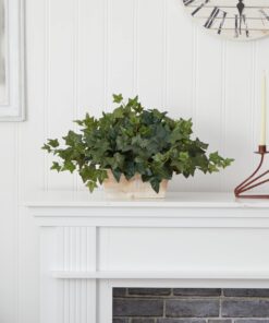 Nearly Natural 6715 14in. Ivy with White Wash Planter Silk Plant 12 71L4Nkl5FVL