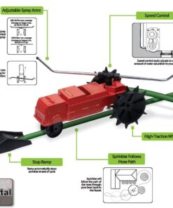 Alternative view of Melnor 4501 Traveling Sprinkler Lawn Rescue-13,500 sq. ft. Coverage Variable Speed Control with Adjustable Spray Arms, 10 x 17.63 x 8 inches