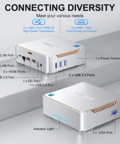 KAMRUI GK3 Plus Mini PC 16GB RAM 512GB M.2 SSD, Intel 12th Alder Lake N95 (up to 3.4GHz) Micro PC, 2.5''SSD, Gigabit Ethernet, 4K UHD, WiFi, BT, VESA/Home/Business Mini Desktop Computer 16GB+512GB/Intel Alder Lake N95 39 71L61nutbuL