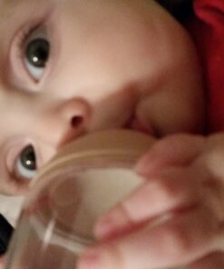 mimijumi Baby Bottle (2 pcs.) Very Hungry 8 oz Bottle with Slow Flow, Lighter Nipple - Medical Grade Silicone Anti-Colic Baby Bottles for Breastfed Babies - Newborns 0-6 Months 8oz (Slow Flow) 61 71L65mz558L