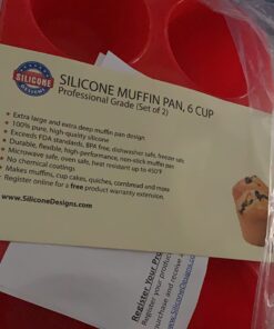 Silicone Texas Muffin Pans and Cupcake Maker, 6 Cup Jumbo, Set of 2, Professional Use Muffin Pan Jumbo 6 Cup 2PCS 34 71L78hHcznL
