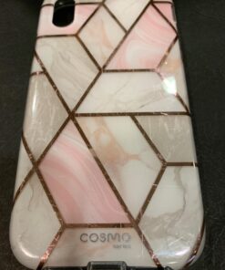 i-Blason Cosmo Full-Body Bumper Case with Built-in Screen Protector for iPhone XR 2018 Release, Pink Marble, 6.1" 36 71L8WaSvhTL