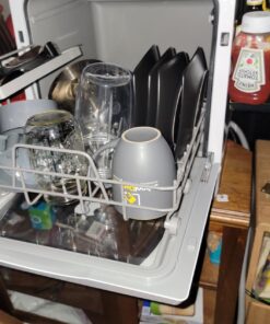 Hermitlux Countertop Dishwasher, 5 Washing Programs Portable Dishwasher With 5-Liter Built-in Water Tank For Glass Door 47 71L91pzXApL