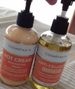 Cellulite Massage Oil & Hot Cream - 100% Natural Cellulite Oil & Gel, Highly Absorbable, Firm, Tone, Tighten & Moisturize Skin - Soothes Muscles 8.8 oz 31 71L98cBT VL 2