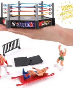 Liberty Imports Ultimate 32-Piece Wrestling Miniature Toys for Kids Pretend Play, Wrestler Figures with 2 Rings & Realistic Accessories for Boys and Girls, Great for Cake Toppers, Parties 29 71L99PRM99L