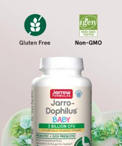 Jarrow Formulas Baby’s Jarro-Dophilus + GOS Supplement - 3 Billion CFU Per Serving - Multi-Strain Infant Probiotics Formula - Supports Intestinal Health - 2.5 oz Powder 71 Servings (Pack of 1) 12 71LABMpaQdL