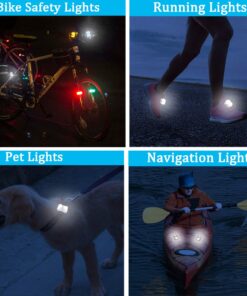Botepon 2Pcs Boat Kayak Battery Navigation Lights Safety Lights Boat Bow Lights Stern Lights Bike Lights Pet Lights Night Running Lights with 3 Modes Lithium battery White 12 71LAx8lsVuL