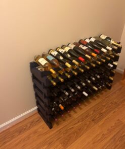 Stackable Modular Wine Rack Wine Storage Rack Holder Display Shelves for Wine Cellar or Basement, Freestanding Wine Rack Thick Wood Wobble-Free (Unfinished, 12 X 6 Rows (72 Slots)) 31 71LB jUaoAL