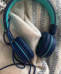 Kids Headphones - noot products K11 Foldable Stereo Tangle-Free 3.5mm Jack Wired Cord On-Ear Headset for Children/Teens/Boys/Girls/Smartphones/School/Kindle/Airplane Travel/Plane/Tablet (Navy/Teal) Navy/Teal 47 71LBeC6YeyL