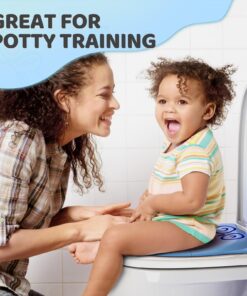 Gimars Upgrade Non-Slip Easily Removed Foldable Travel Potty Seat for Toddlers & Kids, Portable Toilet Seat Cover Fits All Shape Toilets, 6 Large Non-slip Silicone Pads, Free Carry Bag Blue 37 71LBelAyicL