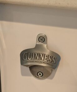 Guinness Wall Mounted Bottle Opener - Metal Bottle Cap Remover for Bar or Kitchen (Black) 20 71LCMdtcL