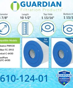 Guardian Pool/Spa Filter • Replaces Watkins Hot Springs, Unicel C-6430, Pleatco PWK30, Filbur FC-3915… 1. Standard White 1 Pack 8 71LCS8yiLL