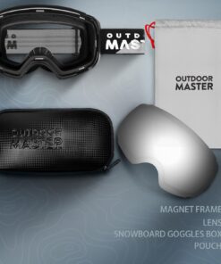 OutdoorMaster Ski Goggles PRO - Frameless, Interchangeable Lens 100% UV400 Protection Snow Goggles for Men & Women A0-blackframe Revosilverlens Vlt10% 26 71LCV7ZgOL