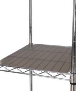 Seville Classics Closet Garment Organizer with Metal Hanging Rod Wardrobe Storage System, w/ Steel Shelves for Clothes, Shirts, Jackets, Coats, Blankets, Shoes, Steel, Expandable Rack 46 71LCcKCCwvL