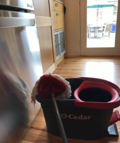 O-Cedar EasyWring Microfiber Spin Mop, Bucket Floor Cleaning System, Red, Gray Single 36 71LCjQStymL