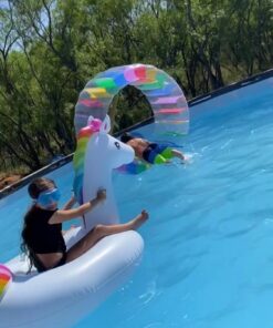 Greenco Giant Inflatable Pool Float, Inflatable Pool Floats, Inflatable Raft for Summer, Giant Pool Lounger, Pool Accessories, Lake Floats & Pool Toys, Summer Fun for Pool, Lake, Beach Party Wheel 30 71LDv3ZA3eL