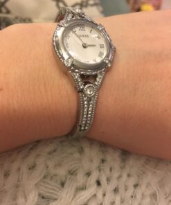 GUESS Petite Vintage Crystal Bracelet Watch with Self-Adjustable Links Silver Tone/Silver/Silver Tone 26 71LFiGeg JL
