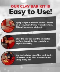 Mothers California Gold Clay Bar System for Car Detailing, Kit Includes Detailer, 3 Clay Bars, and Microfiber Towel (07240) Original Kit (3 bars) 25 71LFiZh5KkL