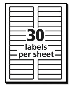 Avery File Folder Labels for Laser and Ink Jet Printers with TrueBlock Technology, 3.4375 x .66 inches, White, Box of 1500 (5366) 1500 Labels 10 71LHF07ruBL