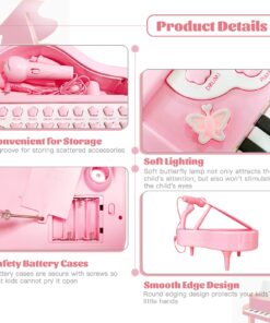 Love&Mini Piano Toy Keyboard for Kids Birthday Gift Age 1+ Pink 24 Keys Toddler Piano Music Toy Instruments with Microphone 24 Keys Pink 35 71LIDu1jRL