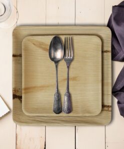 Naturally Chic Palm Leaf Plates Bamboo Plates Disposable 8 Inch Square Party - Wood & Bamboo Like Eco Friendly Compostable and Biodegradable Plates for Weddings and Events - 25 pack 8" Square 18 71LJHs46zPL 1