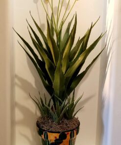 Nearly Natural 30in. Agave Artificial Plant with Black Planter, Green 36 71LJeMUF5L