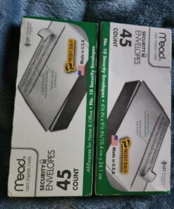 Mead #10 Envelopes, Security Printed Lining for Privacy, Press-It Seal-It Self Adhesive Closure, All-Purpose 20-lb Paper, 4-1/8" x 9-1/2", White, 45 per Box (75026) 45 Envelopes 18 71LKcr5XdOL