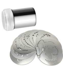 Alternative view of Lofekea Stainless Steel Powder Shakers Coffee Cocoa Cinnamon Shaker Cans Mesh Duster with 16PCS Stainless Steel Barista Coffee Decorating Stencils Template for Latte Cappuccino, Cupcake Stencils Stencil and Shaker
