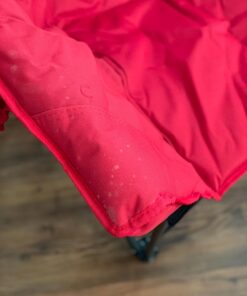 ALPHA CAMP Oversized Camping Chairs Padded Moon Round Chair Saucer Recliner with Folding Cup Holder and Carry Bag Red 34 71LKmtliKzL