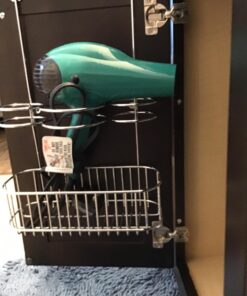 mDesign Steel Over Cabinet Door Hair Care, Hot Styling Tool Organizer Storage Basket for Hair Dryer, Flat Irons, Curling Wands, Straighteners, Space Saving, 3 Sections -Concerto Collection - Chrome 47 71LKrrAQCgL