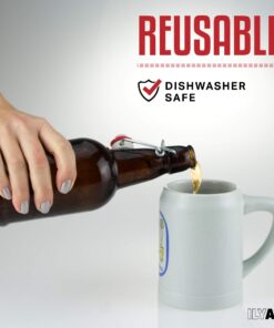 Ilyapa 16 Ounce Amber Swing Top Glass Beer Bottles for Home Brewing - Carbonated Drinks, Kombucha, Kefir, Soda, Juice, Fermentation, 12 Pack Glass Bottle with Airtight Rubber Seal Flip Caps 16oz 17 71LLCmDv3JL