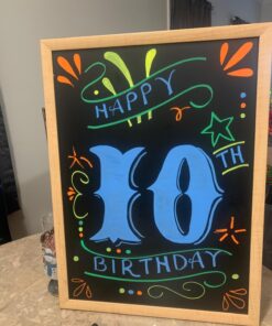 Crafty Croc Liquid Chalk Markers, Neon Chalk Pens Glow Under Blacklight, Includes 2 Each Fluorescent Yellow, Blue, Green, Orange and Pink (10 Pack) 10 Pack Double Neon (2 x Blue, Green, Yellow, Orange, Pink) Bold (6mm) 48 71LLkAiiVJL