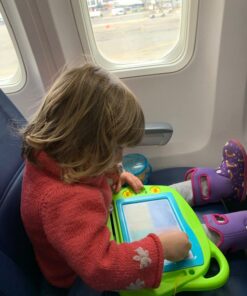 AiTuiTui Magnetic Drawing Board Mini Travel Doodle, Erasable Writing Sketch Colorful Pad Area Educational Learning Toy for Kid/Toddlers/Babies with 3 Stamps and 1 Pen (Green) Green 31 71LO mC4uaL