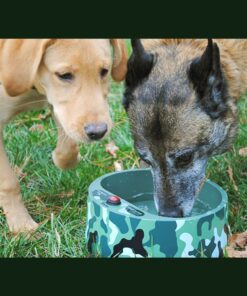 Petfactors Heated Pet Bowl, Outdoor Pet Thermal Water Bowl, Dog Cat Heated Water Bowl with 69 Inch Chew Resistant Cord and Waterproof ON/Off Switch Camouflage 20 71LOlLioWSL