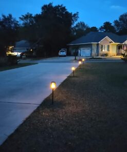 TomCare Solar Lights Upgraded, 43" Waterproof Flickering Flames 96 LED Torches Lights Outdoor Solar Landscape Decoration Lighting Auto On/Off Pathway Lights for Garden Patio Yard Christmas, Black(4) Black-style 1 35 71LRUubBofL