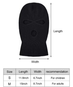 SATINIOR 3 Holes Full Face Cover Outdoor Balaclava Knitted Neck Gaiter Ski Mask for Sports Cycling Medium Pure Black 16 71LRrp3Ig3S