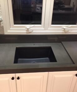 Kraus KGD-410B 24 2/5 inch Dual Mount Single Bowl Black Onyx Granite Kitchen Sink Sink with Strainer 33 71LS OHyxUL