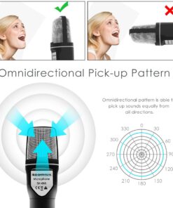 SOONHUA Condenser Microphone,Computer Microphone, 3.5MM Plug and Play Omnidirectional Mic with Desktop Stand for Gaming,YouTube Video,Recording Podcast,Studio,for PC,Laptop,Tablet,Phone 23 71LS7mZcBDL