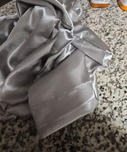 Bedsure Satin Pillowcase for Hair and Skin Queen - Silver Grey Silky Pillowcase 20x30 Inches - Set of 2 with Envelope Closure, Similar to Silk Pillow Cases, Gifts for Women Men 01 - Silver Grey Queen (20" x 30") 39 71LSZgjNpEL