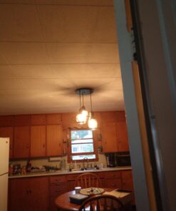 UNITARY Farmhouse Pendant Lights Kitchen Island, Kitchen Light Fixtures, Rustic Dining Room Light Fixture with 3 E26 Bulb Sockets, Black Metal and Glass Jar Chandelier, Ceiling Pendant Light Fixtures 41 71LSl Ve1mL