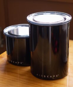 Planetary Design Airscape Stainless Steel Coffee Canister | Food Storage Container | Patented Airtight Lid | Push Out Excess Air Preserve Food Freshness (Small, Obsidian) Small 11 71LSn0AT1hL