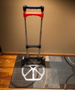 Magna Cart Personal 150 Pound Capacity Aluminum Folding Hand Truck with Telescopic Handle and Foldable Wheels for Industrial, Black and Red Black/Red 62 71LTix6kV7L