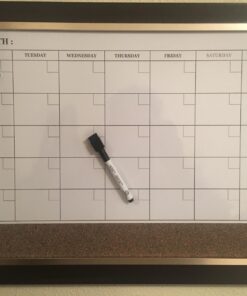 Quartet Whiteboard Calendar & Corkboard, Magnetic, White Board & Cork Bulletin Board Combo, 17" x 23", Wood Finish Frame (22476) 1 Board 50 71LU KE1uYL