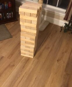 Yard Games Giant Tumbling Timbers with carrying case starts at 2.5-feet tall and builds to 5-feet 30 Inch Natural 33 71LU2T5LJVL