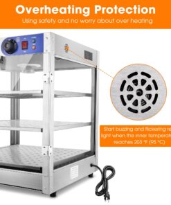 WeChef 3-Tier Commercial Food Warmer Display Pizza Warmer Countertop Pastry Warmer for Restaurant Cafe Buffet 20x20x24 20" Length - 3 Tier 18 71LU6XSCnXL