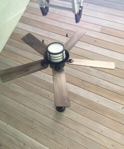 Hunter Fan Company Fan Key Biscayne Indoor/Outdoor Ceiling Fan with 2 LED Lights and Pull Chain Control, Weathered Zinc Finish, 54 Inch 52 71LUvgCmOVL