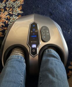 MIKO Foot Massager Machine with Deep-Kneading, Compression, Shiatsu, and Heat for Plantar Fasciitis, Neuropathy, Fits up to Men Size 13 Grey With Button 55 71LVIZUjoCL
