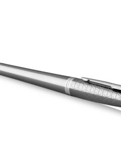 Parker Urban Fountain Pen, Premium Silvered Powder, Medium Nib with Blue Ink Refill (1931603) Pen with gift box Medium nib 14 71LWZfk503L